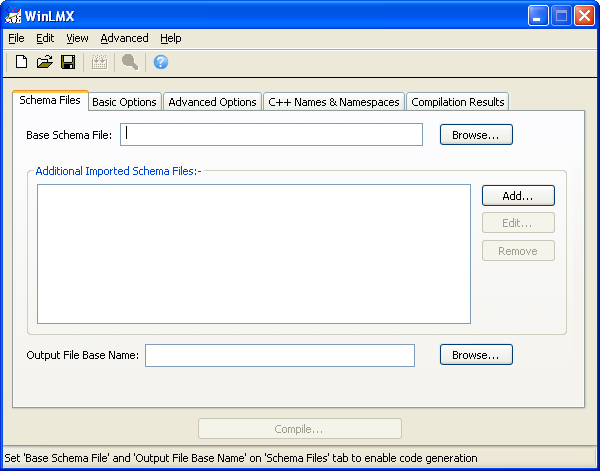 WinLMX XML C++ data binding code generator view