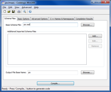 LMX XML C++ data binding application screenshot